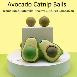 Avocado Shape Cat Toys: Interactive Ball with Catnip Mint for Healthy Fun - Pet Accessories for Your Feline Companion