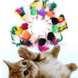 10pcs Mini Colorful Cat Toys: Plush False Mouse for Cats & Kittens - Funny Animal Playthings & Pet Supplies