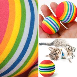 Interactive Cat and Dog Toys: Chewing, Rattle, and Scratch Balls - Rainbow EVA Foam - Pet Training Supplies