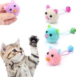Interactive Cat Toy: Plush Mouse Head Shape with Bell - Fun Pet Products for Cats