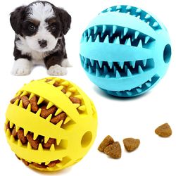 Rubber Dog Ball Toy: Fun & Dental Care for Puppies and Large Dogs