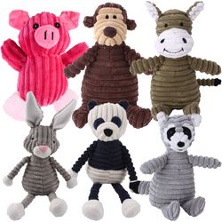 Plush Dog Toy Animals: Corduroy, Bite-Resistant & Squeaky for Small and Large Dogs - Ideal Training Accessories for Pupp