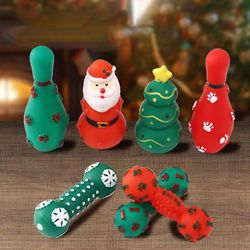 Christmas Theme Puppy Chew Toys: Squeaky Dog Toys for Teething, Indoor Fun & Play