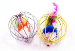 Colorful Cat Toy Stick with Feather Wand & Bell – Pet Teaser Toy