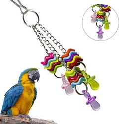 Pet Bird Parrot Hanging Toys - Swing Chain & Molar Chew Toy