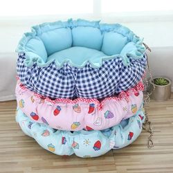 Dog Bed for Small to Medium Dogs: Soft Cotton Winter Basket, Cushion Sofa House Cat Bed