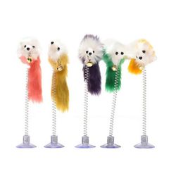 Interactive Cartoon Cat Toy Stick with Feather, Bell, and Mouse - Random Color Pet Supplies