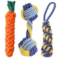 Durable Dog Chew Toy: Carrot Knot Rope Ball for Teeth Cleaning and Puppy Play
