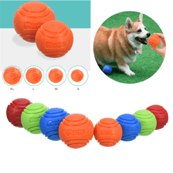 1PC Pet Dog Bouncy Rubber Ball: Durable Chew Toy for Outdoor Training