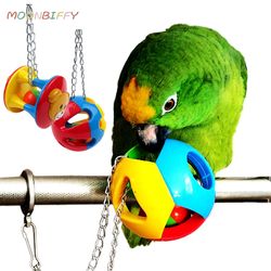 Colorful Plastic Chew Ball Chain Cage Toy for Parrot Cockatiel Parakeet: Fun & Safe Entertainment