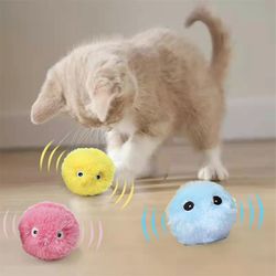 Interactive Smart Cat Toy: Plush Electric Squeak Ball for Kitten Training 1