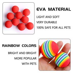 Interactive Cat and Dog Toys: Chewing, Rattle, and Scratch Fun with Rainbow EVA Foam Balls - Pet Training Supplies