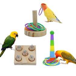 Parrot Bird Toy: Bite-Chewing Swing Ball with Plastic Rings for Training & Play