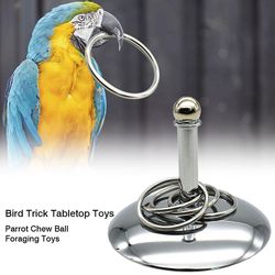 Bird Parrots Interactive Training Toys for Intelligence Development: Metal Ring Stacking Sets & Supplies