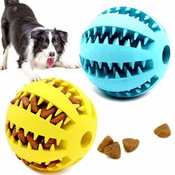 Extra-Tough 5cm Natural Rubber Pet Chew Ball for Dogs: Interactive Tooth Cleaning Toy
