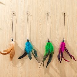 Colorful Cat Teaser Toy with Feather Wand, Bell, and Mouse - Pet Supplies