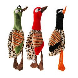 30x9cm Fun Squeak Plush Duck Bird Toy: Stuffing-Free, Interactive Dog Chew Rope – Ideal for Puppy Dental Health!