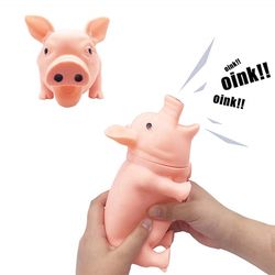 Colorful Rubber Pig Squeak Toy: Fun Pet Teaser for Large Dogs - Sound Chew Toy for Puppy Entertainment
