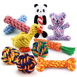 Bite-Resistant Pet Chew Toy: Rope Knot Ball for Small Dogs & Cats - Dental Cleaning, Playtime Accessories