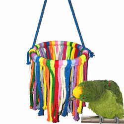 Quality Cotton Rope Parrot Toys: Swing, Chew, and Climb for Small to Medium Birds