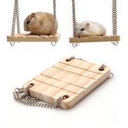 Quality Small Animal Products: Wooden Swing, Harness, Hanging Bed, Rest Mat, and More!