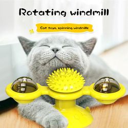 Interactive Windmill Cat Toy: Engaging Puzzle Game with Turntable for Kittens - Pet Supplies for Healthy Teeth