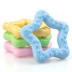 TPR Milk Scented Dog Toy for Molar Teeth Cleaning: Foaming Star Teether, Rubber Chew, Pet Supplies