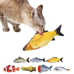 Soft Plush 3D Fish Shape Cat Toy: Interactive Catnip Gifts | Stuffed Pillow Doll & Simulation Fish Toy