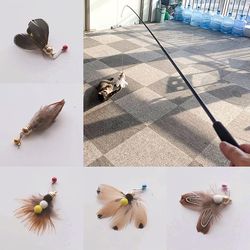 Cute Cat Teaser Stick: Fish Rod Shape for Interactive Play | Funny Kitten Toy with Insect Bait | Pet Accessories & Masco