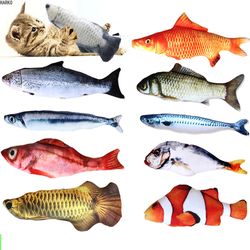 Interactive 20CM Simulation Fish Plush Cat Toy for Training and Entertainment