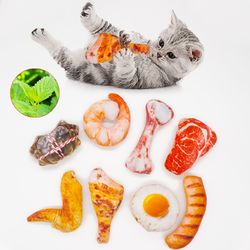 Cute and Durable Catnip Toys: Explore Meat, Seafood, and Ice Cream Series for Cats and Kittens