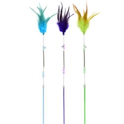 Cute Interactive Kitten Toy Rod with Bell and Feather - Perfect for Playful Cats