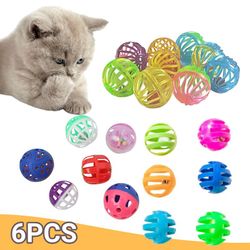 Interactive Cat Training Toys: 6pcs Bell Balls for Playing, Chew, Rattle, Scratch - Pet Supplies 1