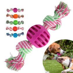 Pet Dog Rope Toy: Bite Resistant, Double Knot Cotton Chew Rope for Puppies
