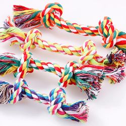 Colorful Pet Toy: Rope Double Knot for Dogs & Cats | Bite Resistant, Safe for Teeth