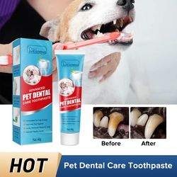 Pet Oral Care Toothpaste for Fresh Breath & Tartar Plaque Cleaning, Cats & Dogs