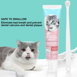 Cat Dog Toothbrush & Toothpaste Set: Teeth Cleaning Care Accessories