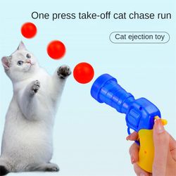 Interactive Cat Toy: Plush Ball Gun Launcher for Funny Pet Training & Self-Entertainment