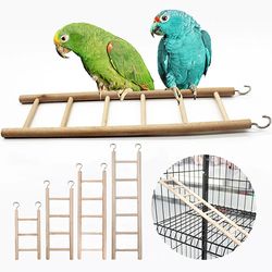 Handcrafted Swing Wooden Climbing Ladder Bird Toy - Parrot Ladders & Scratcher for Hamsters - Pet Supplies for Birdcages