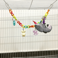 Colorful Acrylic Parrot Toys: Swing, Bridge, & More for Bird Cage Fun!