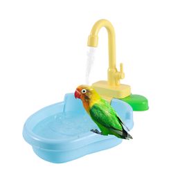 Automatic Parrot Bath Toy: Swimming Pool with Faucet for Paddling & Pet Feeding - Ideal for Kitchen Playsets
