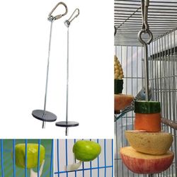 Trendy Stainless Steel Parrot Feeder: Anti-Stick Skewers for Bird Cage - Durable Bird Supplies & Accessories