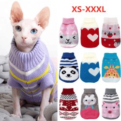 Christmas Cat Dog Sweater: Warm Winter Clothes for Small Dogs - Chihuahua, Yorkies, Puppies