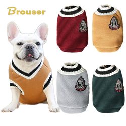 Stylish College V-Neck Sweater for Dogs and Cats - Warm Winter Apparel for Pets