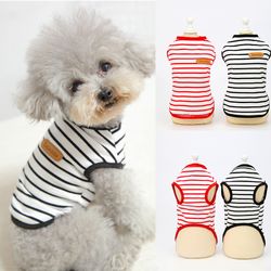 Stylish Sleeveless Striped Vest for Small Dogs & Cats | Spring-Summer Pet Apparel for Pomeranians, Chihuahuas | Cute Pul