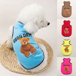 Little Bear Print Dog Clothes: Small & Medium-sized Puppy Spring T-shirt