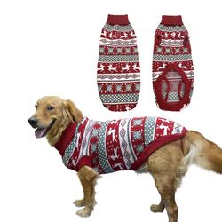 Stylish and Warm Christmas Reindeer Sweater for Medium to Large Dogs