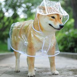 Transparent Pet Dog Raincoat Hooded Waterproof Jacket for Small Dogs