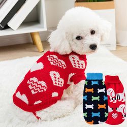 Adorable Cartoon Print Dog Sweater: Thick & Cozy Spring/Autumn Pet Clothes for French Bulldog Puppies