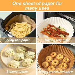 Air Fryer Disposable Paper Liner Kitchen Cookers Oil-proof Barbecue Plate Steamer Fryer Baking Accessories Baking Barbec